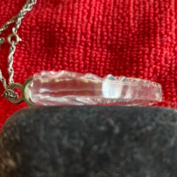 VINTAGE* Signed WATERFORD CRYSTAL HEART Pendant * TOWLE Sterling SILVER NECKLACE - Picture 5 of 6